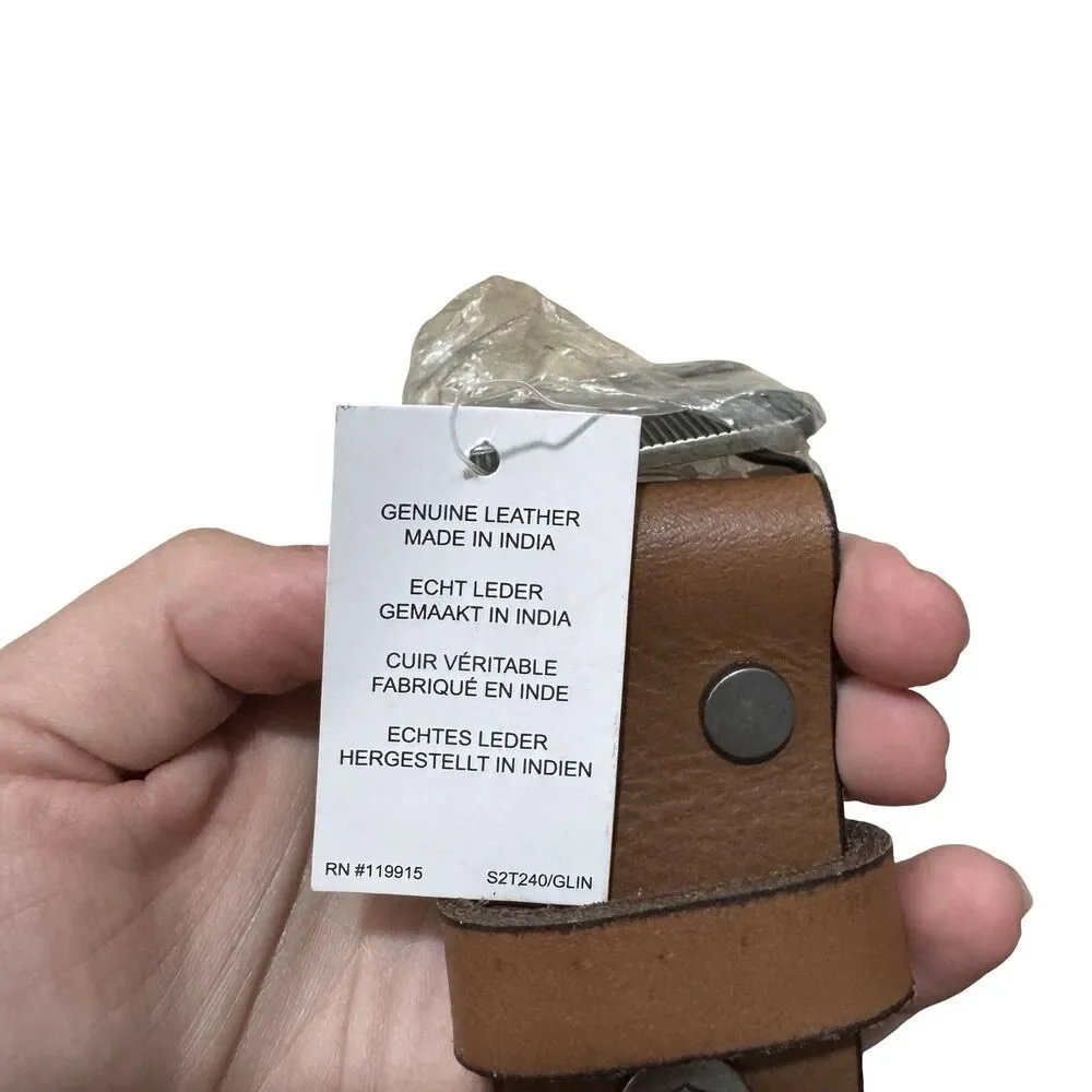 NWT Harley-Davidson Men's Grunge H-D Logo Repeat Genuine Leather Belt – Brown 44